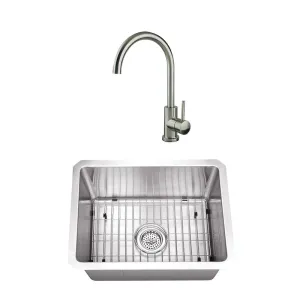 20" 16G Bar Sink and Gooseneck Bar Faucet