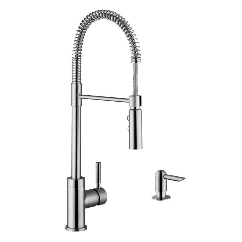 32.25" 16G 50/50 Kitchen Sink and Industrial Faucet