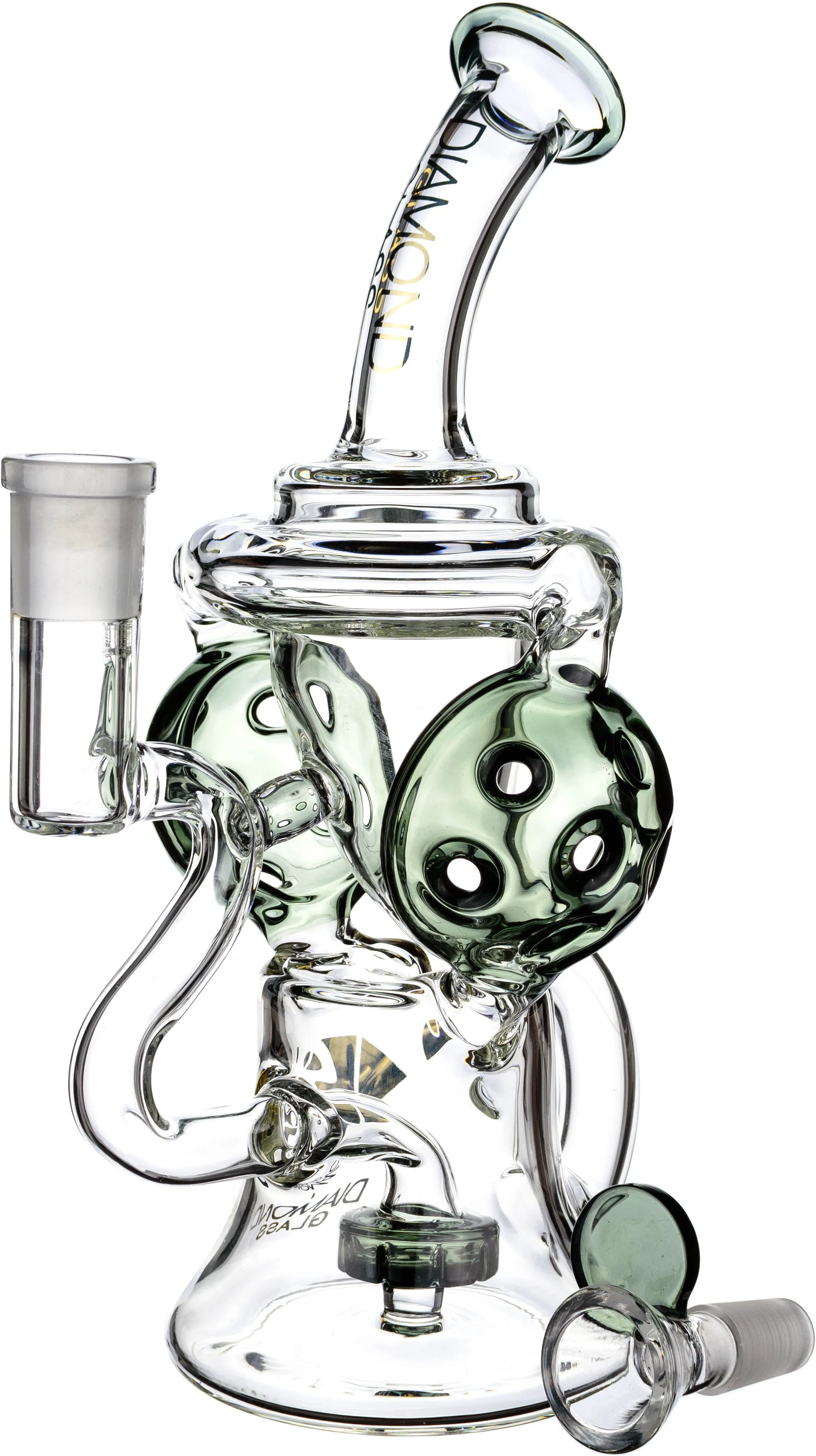 9 Rig w/ Headphones Swiss Recycler, by Diamond Glass (free banger included)