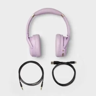 Active Noise Canceling Bluetooth Wireless Over Ear Headphones - heyday Pastel Lavender