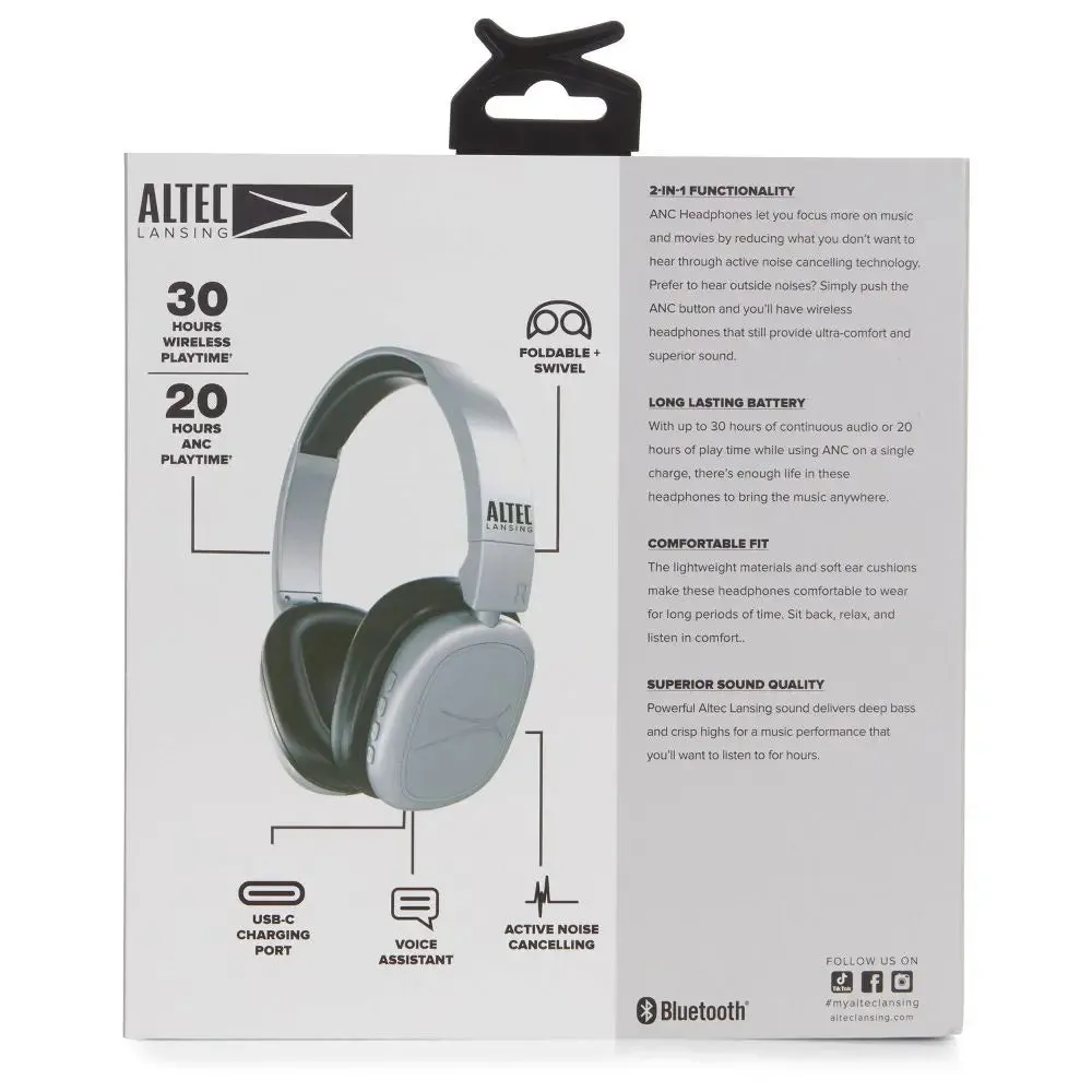 Altec Lansing Nanophone ANC 2.0 Over-Ear Bluetooth Wireless Headphones -