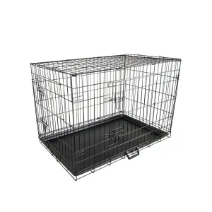 Durable Foldable Wire Dog Crate with Tray, 24in, Paw Mate