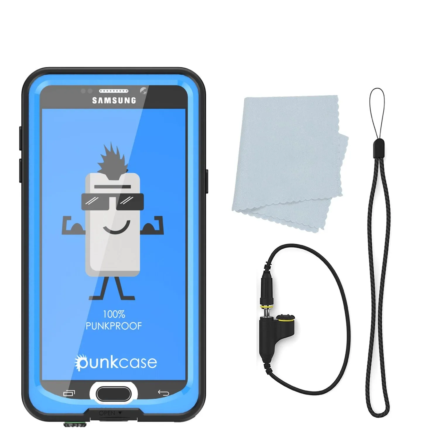 Galaxy Note 5 Waterproof Case, Punkcase StudStar Light Blue Shock/Dirt Proof | Lifetime Warranty