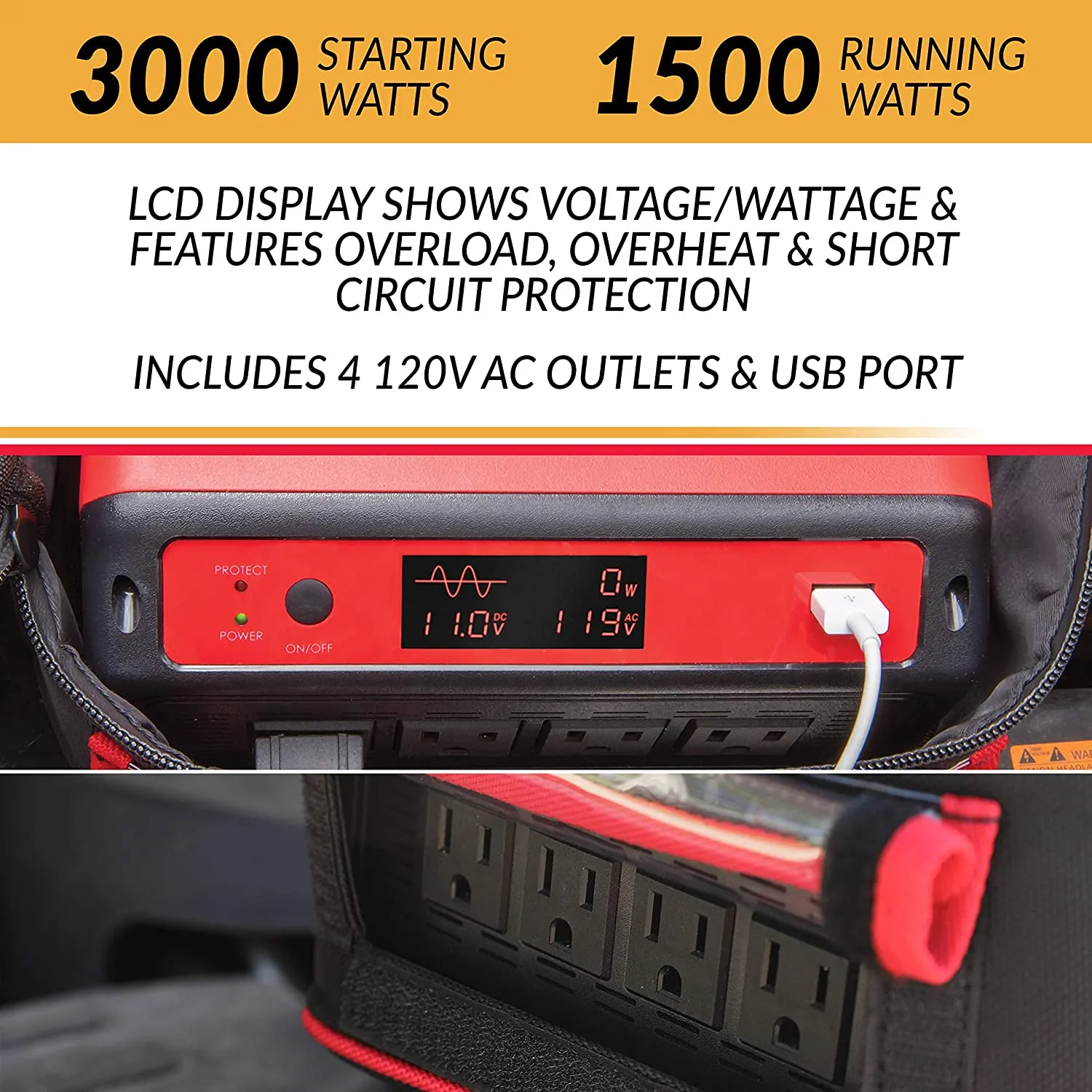 Handy Power X 1500 Watt Car Power Inverter