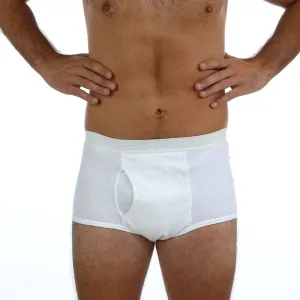 Mens' 100% Cotton Briefs With 6 Ply Absorbent/Water-Proof, Integrated Crotch To Back Panel Style # M002