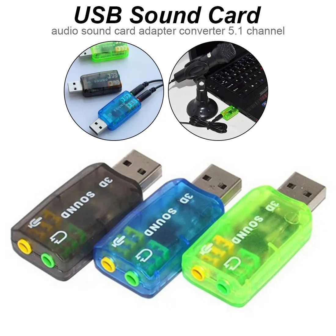 USB Sound Card Virtual 5.1